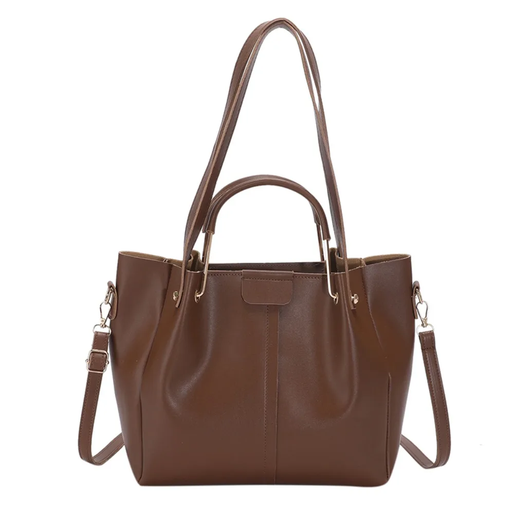 

Элегантная большая сумка из искусственной кожи, однотонная сумка, женская сумка через плечо, большая вместительная сумка через плечо, дорожная сумка