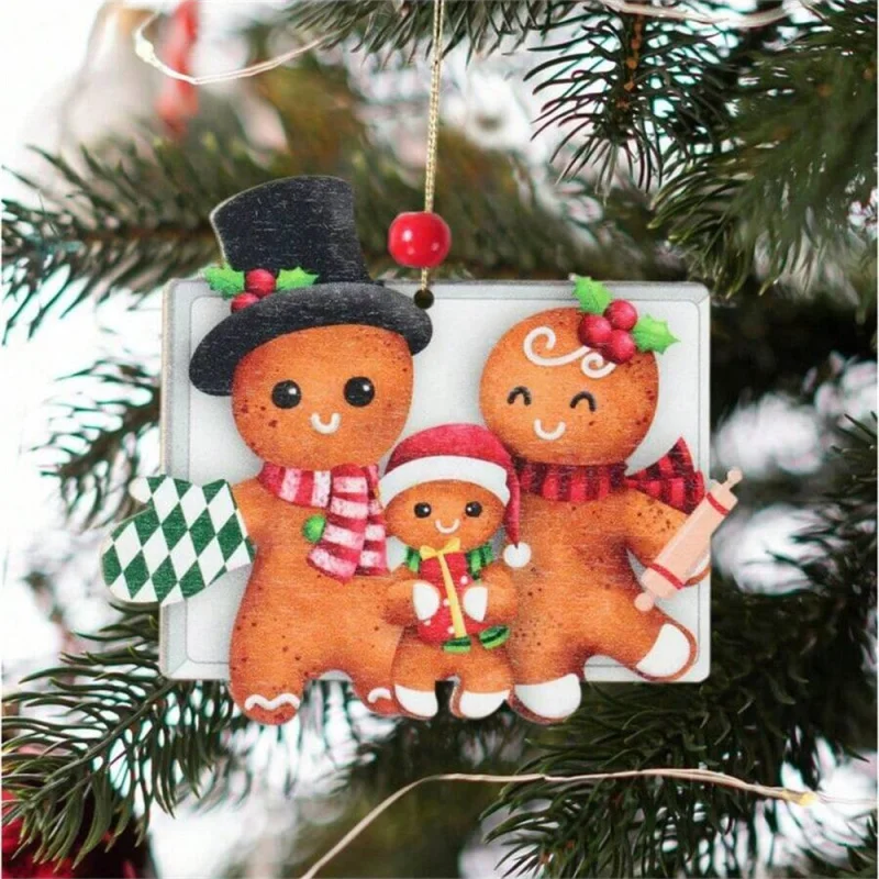 عيد الميلاد الزنجبيل رجل الاكريليك قلادة، شجرة زينة زخرفة، ديكور المنزل هدية، عطلة الموسمية التبعي