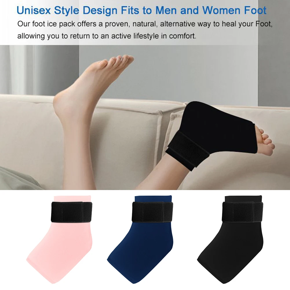 Ankle Gel Cold Compress Sleeve Plantar Fasciitis Relief Ice Pack Wrap Therapy 360° Full Ankle Foot Coverage Cooling Relieve Pain