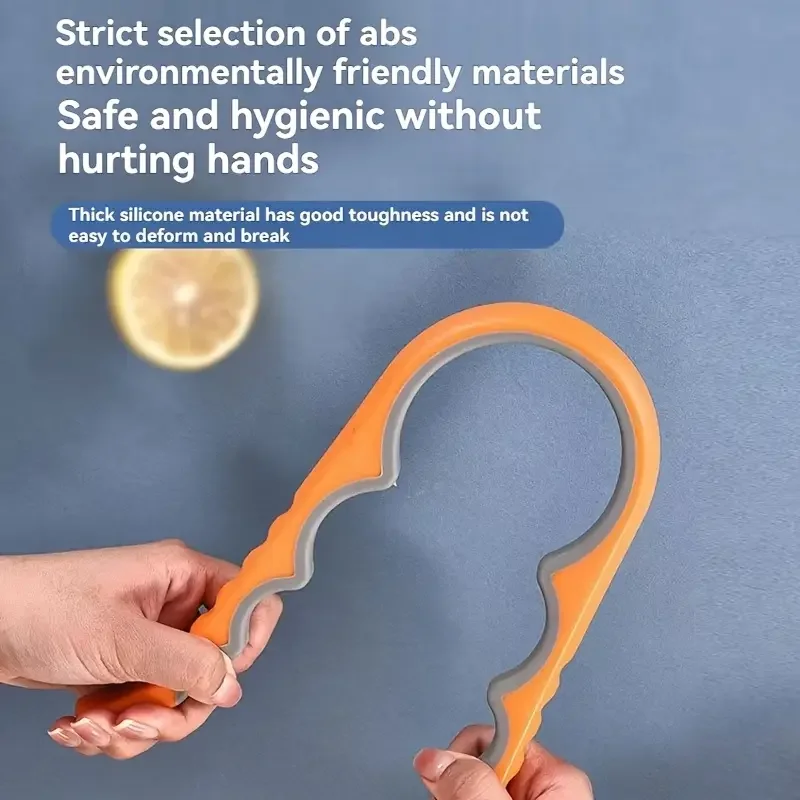 فتاحة جرة متعددة الوظائف 4 في 1، فتاحة غطاء زجاجة بمقبض مريح وقبضة غير قابلة للانزلاق للمطبخ، أغطية سهلة الفتح