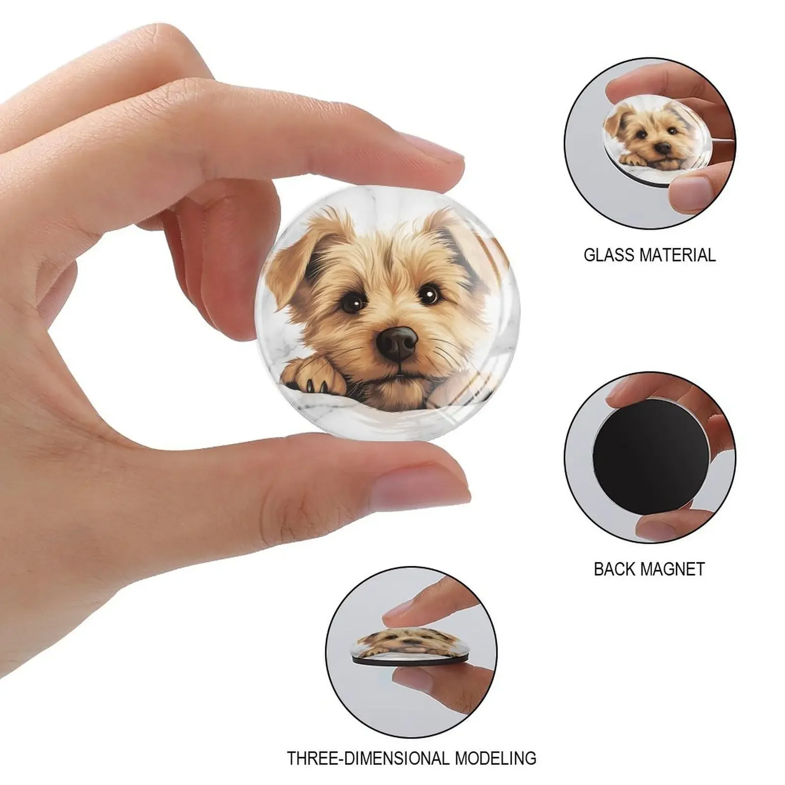 Personalisierte Foto-Kühlschrankmagnete aus Kristallglas, Magnetische Kühlschrankdekoration, Personalisiertes Erinnerungsgeschenk, Hochzeitsgeschenke, Rund/Herz – Detail 1