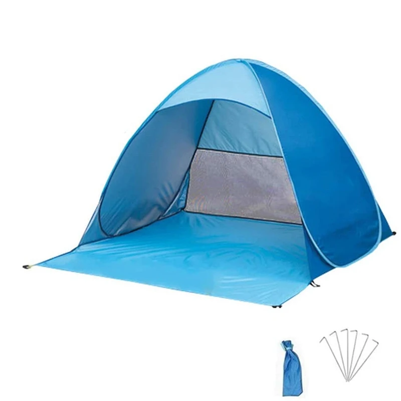 

Outdoor Up Tent, Beach Tent, Large Size For 2-3 Persons Quick Open Sun UV Protection Tent 150X165x110cm