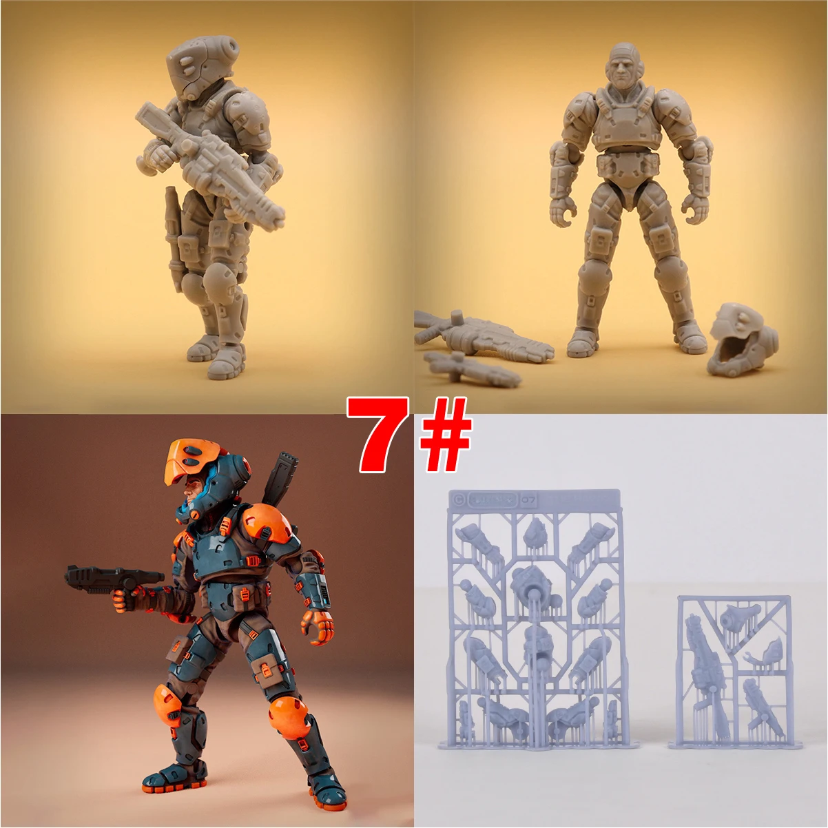1/35 Modellbausatz, unbemalte, selbst zusammenzubauende Resin-Miniaturfiguren, Sci-Fi-Weltraum-Kampftrupp, Diorama-Szene – Detail 5