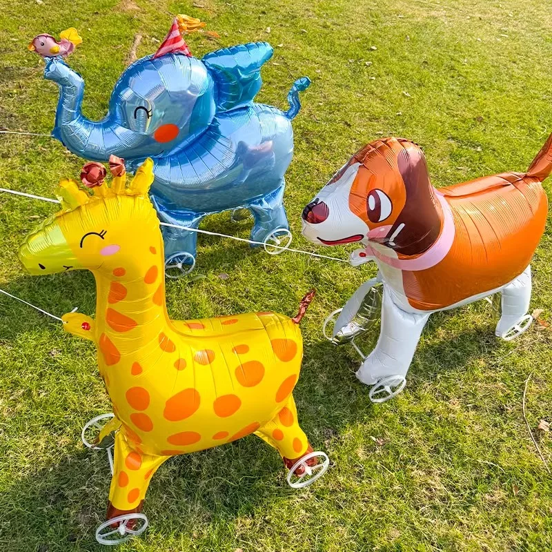 

Standing Walking Animal Aluminum Balloon Cartoon Pet Photo Prop Decoration Festival Supplies Gifts Accessories