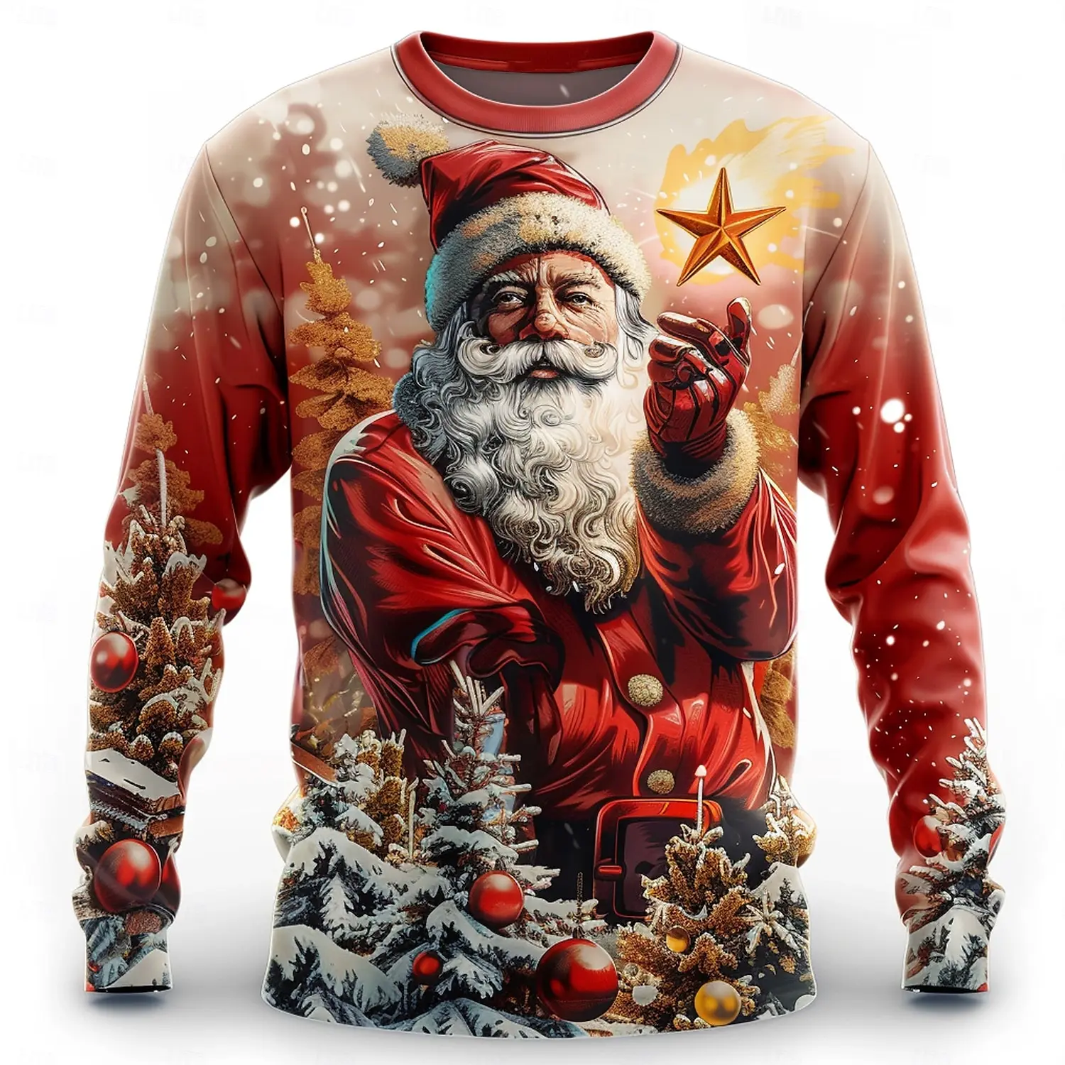 

Funny 3D Santa Claus Print Men's Hoodies Fashion New Year Christmas Clothing Casual O-neck Sweatshirts Autumn Loose Pullover Top