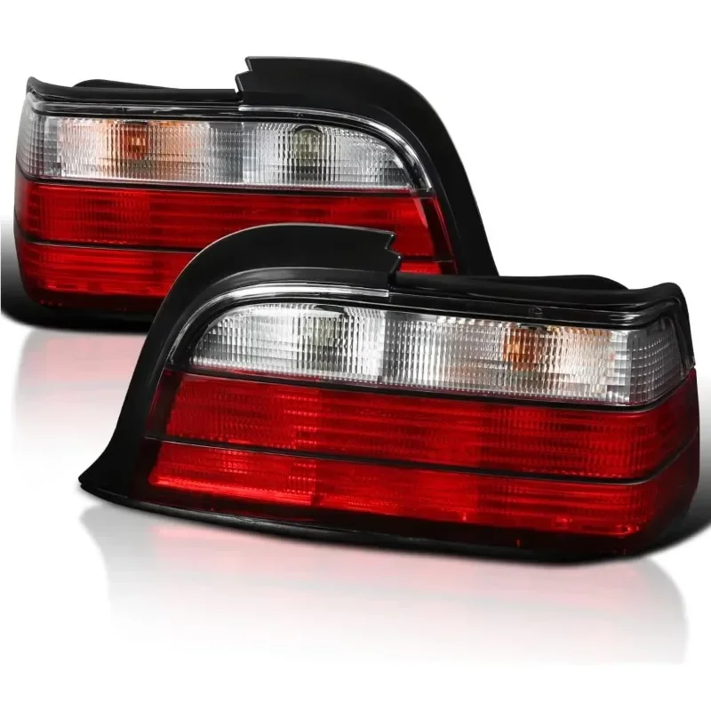 Pair Taillights for BMW 1992-1998 E36 3-Series 4Dr Sedan Tail light Assembly Tail Lamp w/ Bulbs