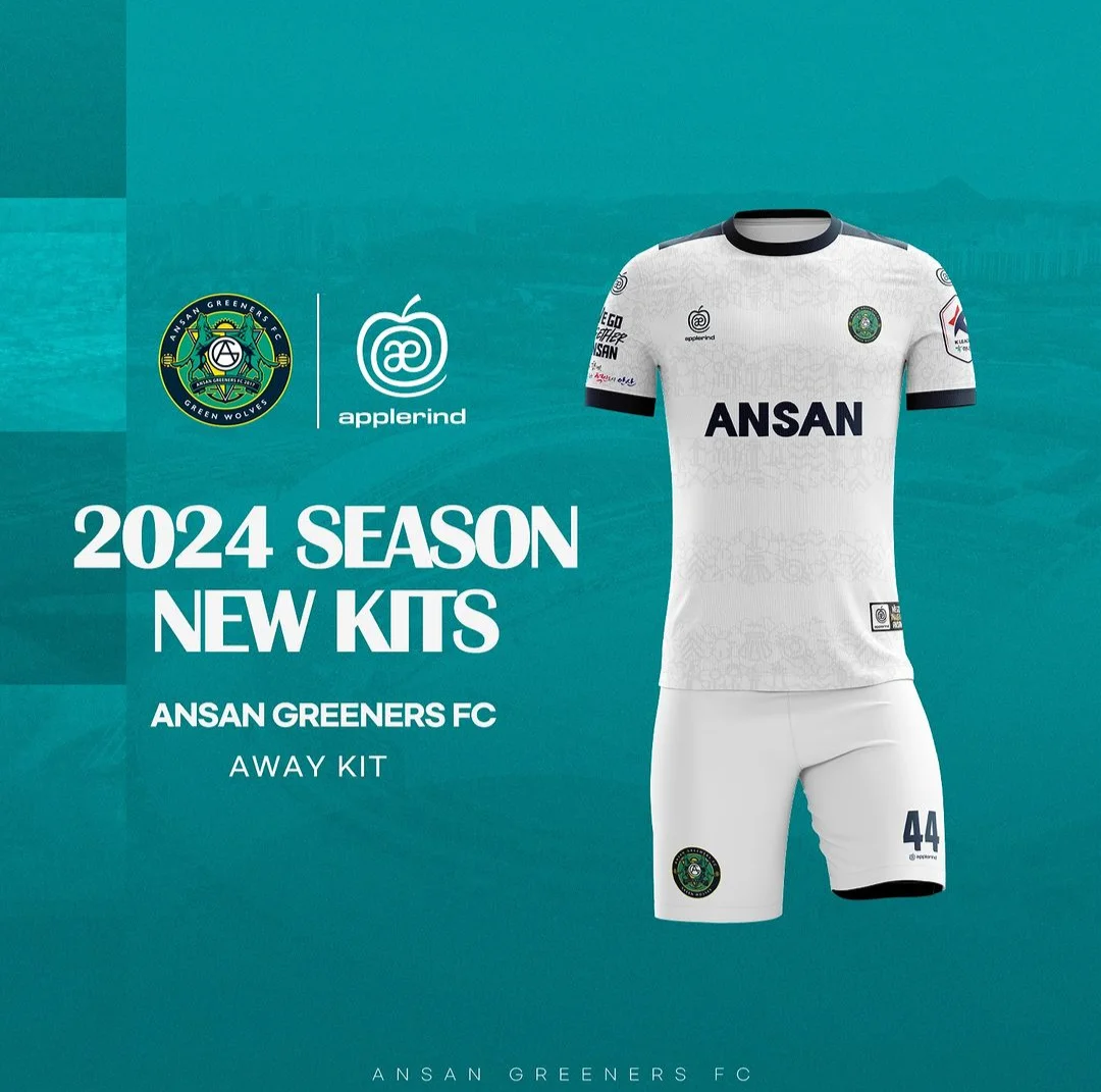 

2025 Summer South Korea Ansan Green Football Club Men's Football Quick-drying T-shirt Set Breathable Short-sleeved Shorts Moto