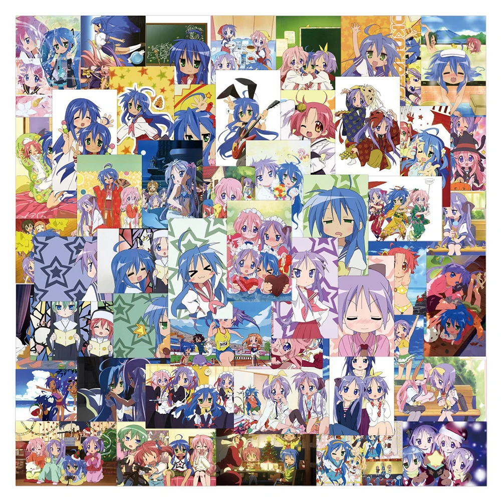 10/30/80 Stück Lucky Star Anime Aufkleber Niedliche Mädchen Izumi Konata Sticker DIY Skateboard Gitarre Gepäck Laptop Kawaii Cartoon Aufkleber