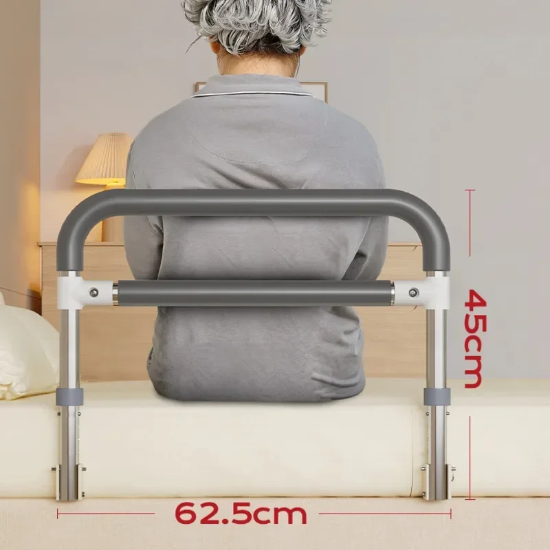 Elderly Bedside Assist Foldable Handrail Anti-Fall Bed Grip Four-Level Adjustable Barrier Convenient Safety Support