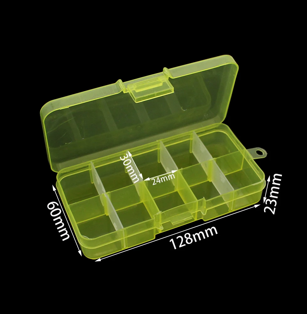 New 10 Slots Cells Colorful Portable Jewelry Tool Storage Box Container Ring Electronic Parts Screw Beads Organizer Plastic Case