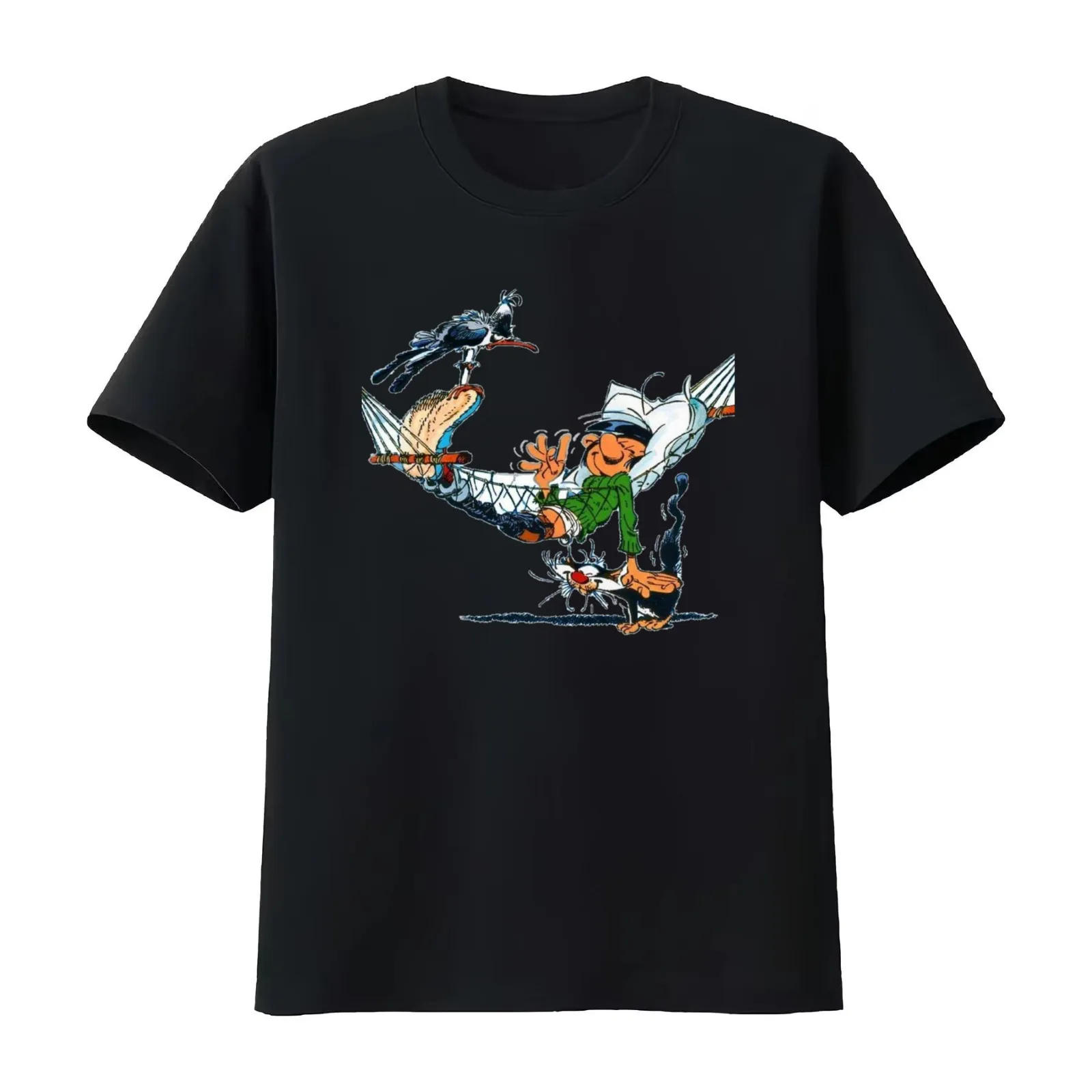 Gaston lagaffe T-Shirt Summer Casual Cotton Tee Oversized Streetwear Tops Vintage Graphic Print Loose Fit Short Sleeve