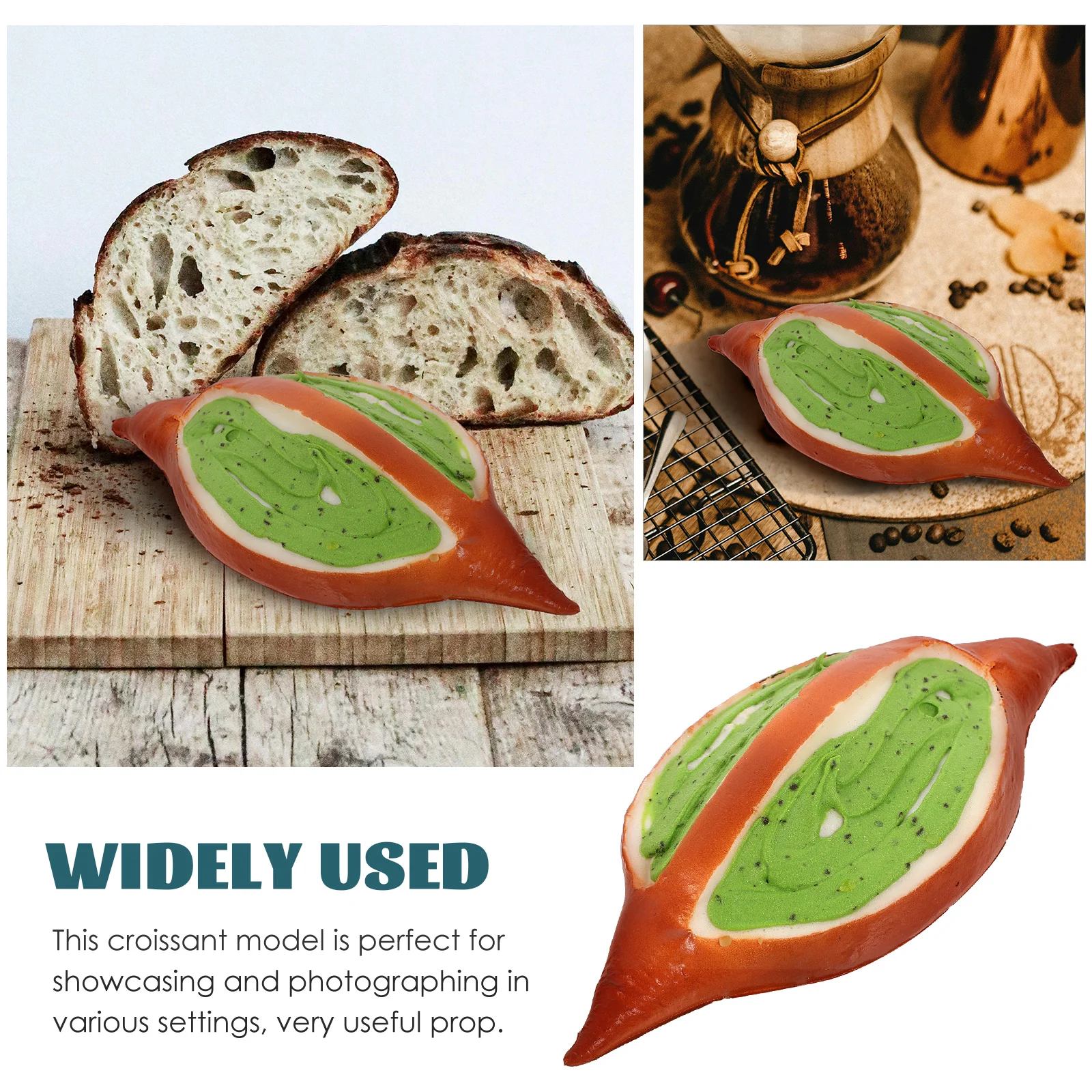 

Artificial Croissant Decor Fake Bread Model for Kitchen Shop Photo Prop Pu Material Safe Reliable Croissant Display