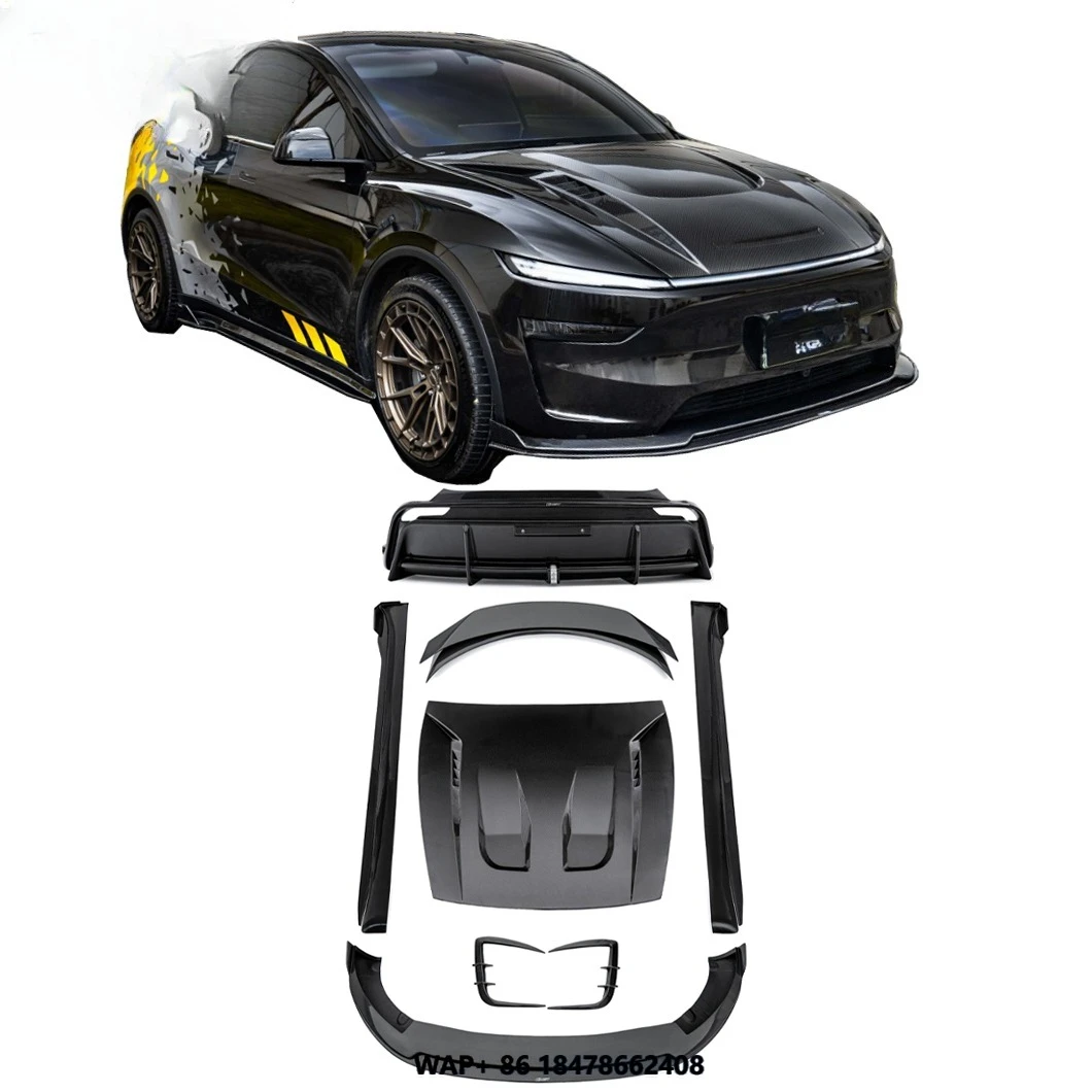 

Wholesale New Product Carbon Fiber Front Bumper Lip Side Skirts Rear Diffuser Hood for Model Y Juniper CM-A Style BOdy Kit
