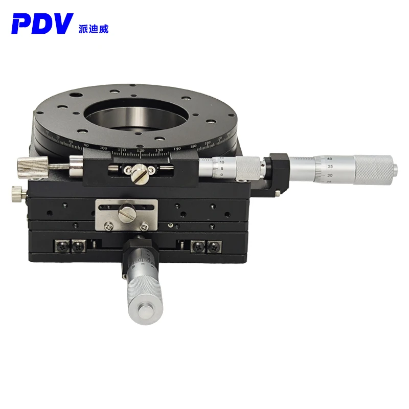 PT-21R100 manual mesa de deslocamento 3D 360 graus áspero ajuste fino mesa deslizante eixo XY viagem 15mm