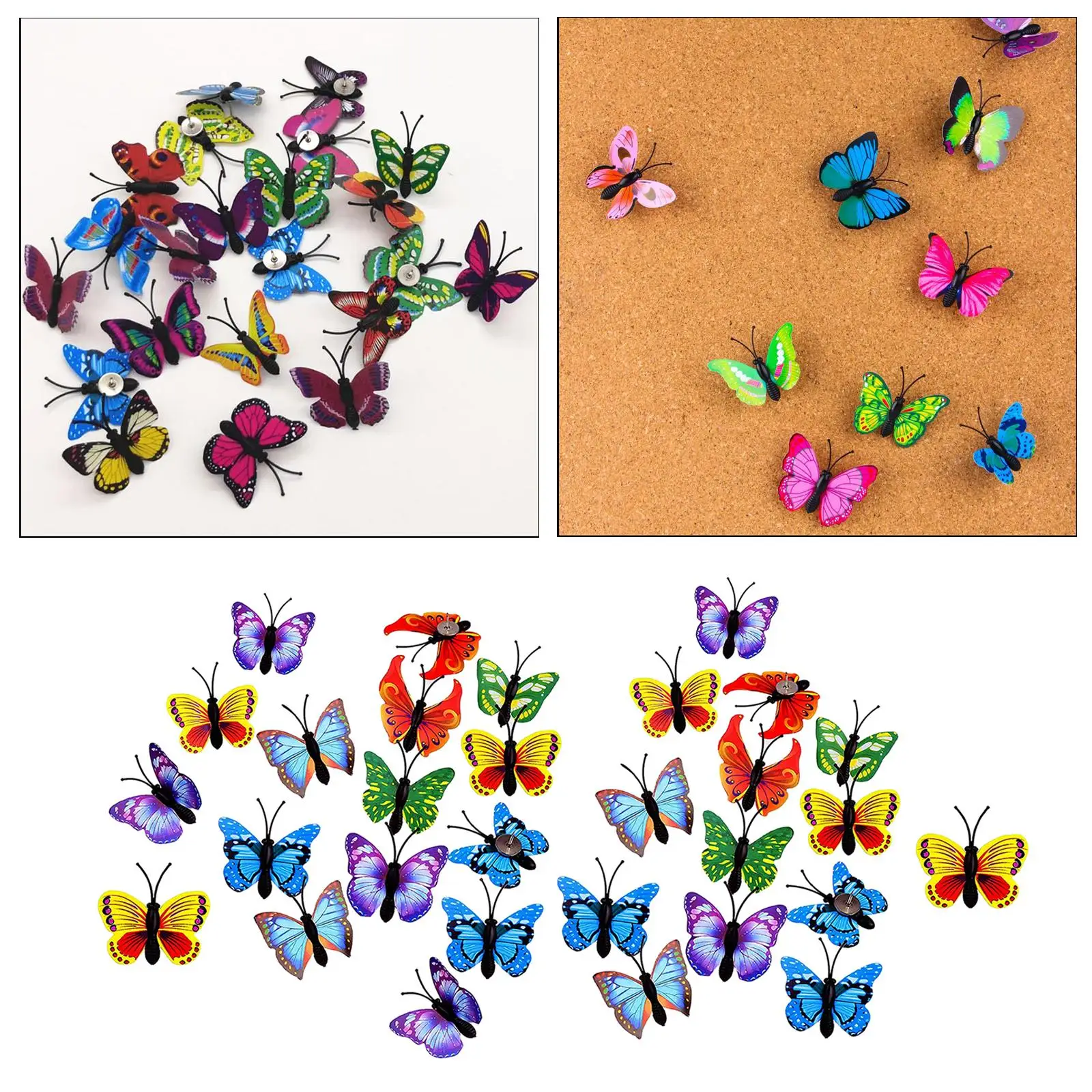 30pce Butterfly Thumb Tacks Corkboard Push Pins Picture Photo Wall Tacks