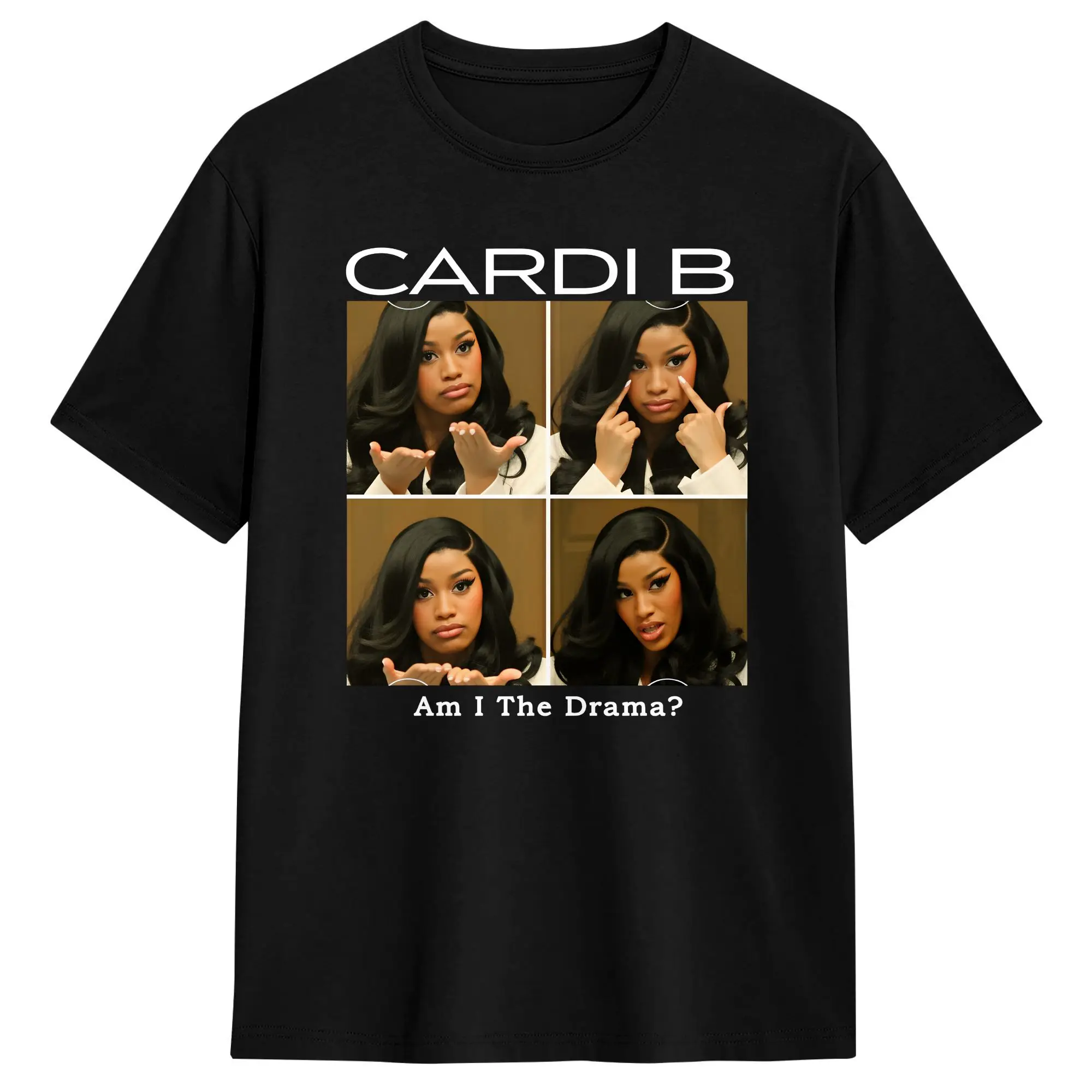 Oversized T Shirt Beach Cardi B Am I The Drama Popular T-Shirts  Cotton Tee Shirt for Men's Y2K Basic Short Sleeve Tops