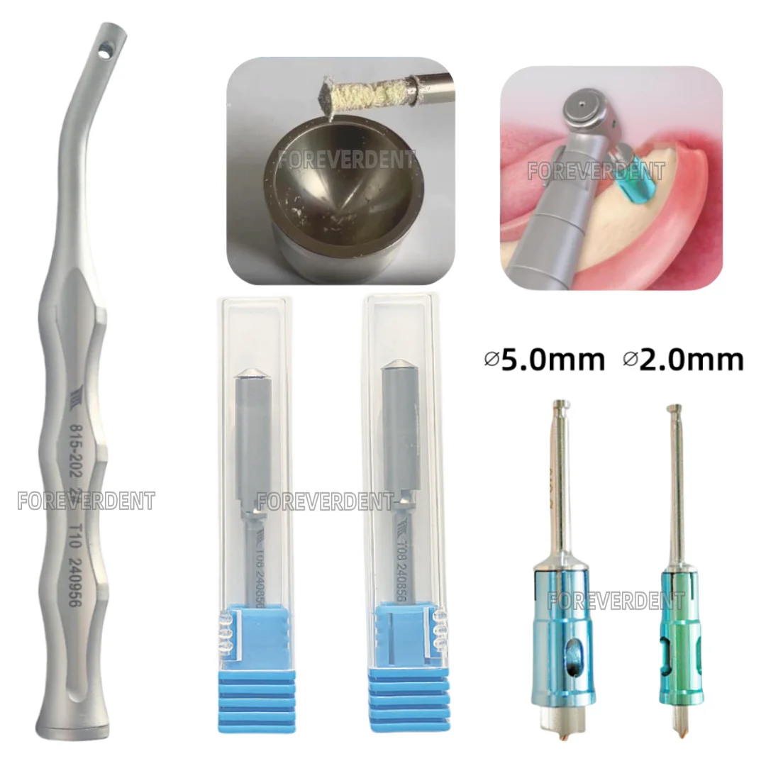 Dental Never Loss Bone Collector Drills Implant Stopper Self Bone Umbrella Scraper Curved Bone Powder Harvest Curved 2.0/5.0mm