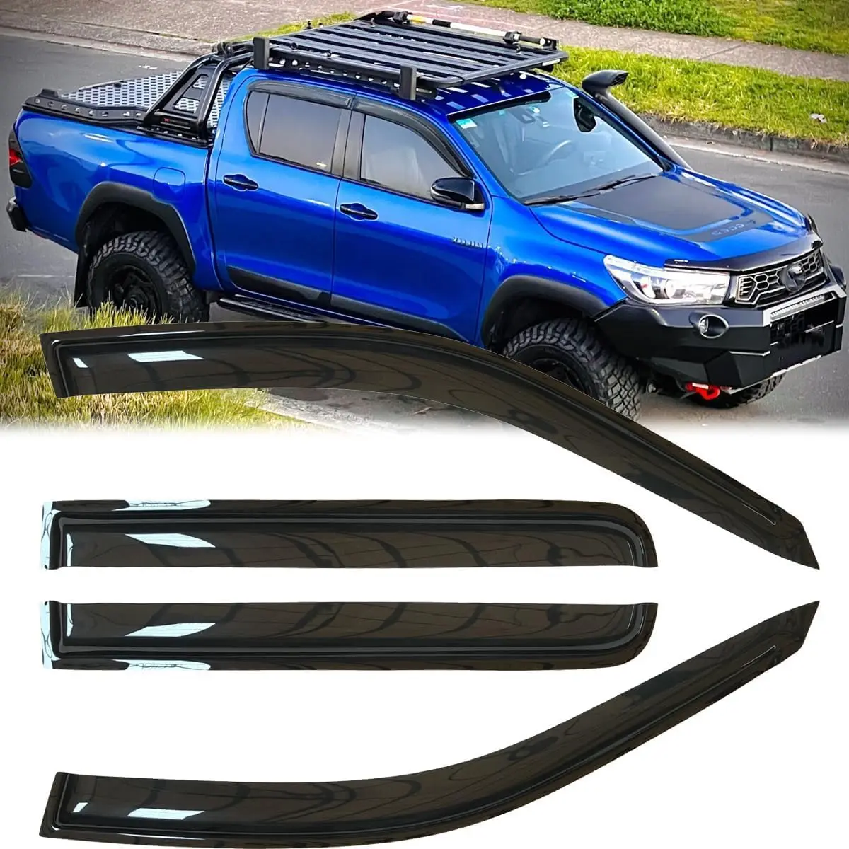 

Window Rain Guard For Toyota Hilux Revo Rocco 2015 2016 2017 2018 2019 2020 2021 2022 2023 2024 Door Sun Visor Weather Shield