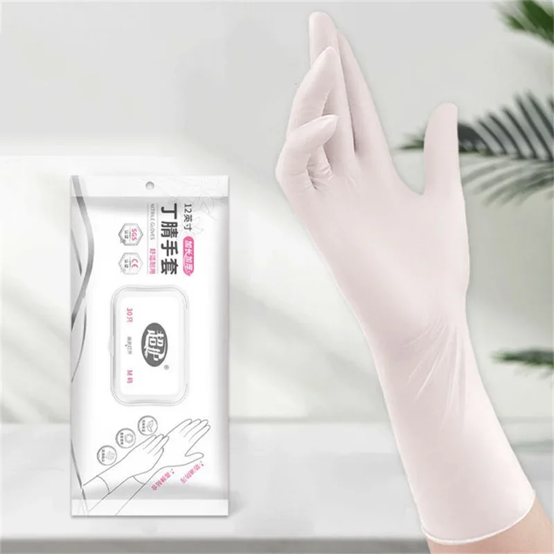 

Pink Nitrile Disposable Gloves 12 Inch Latex & Powder Free Waterproof Household Gloves for Cleaning Kitchen Cooking Dishwashing