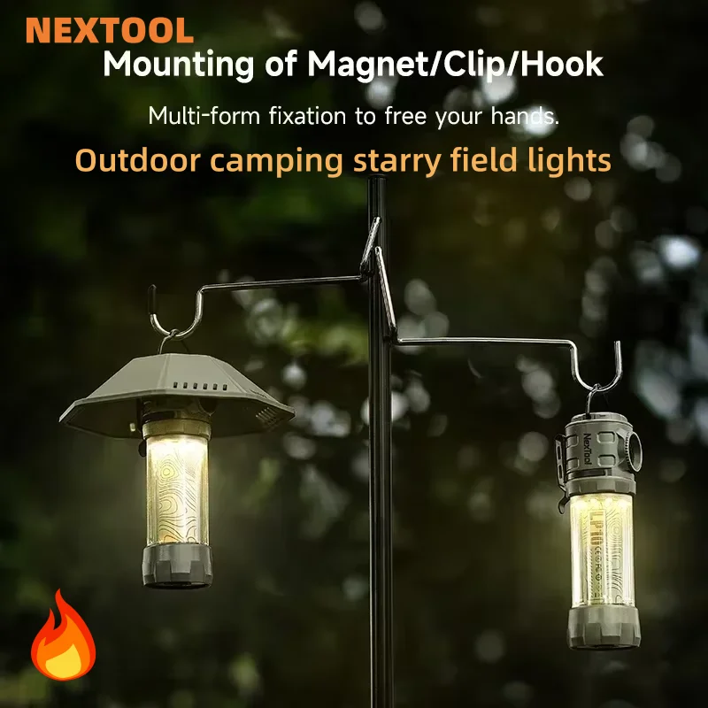 brandnew NexTool Camping light Portable Flashlight Emergency Pendant Outdoor Tent Light 2600mah LP10 Starry Sky Camping Light