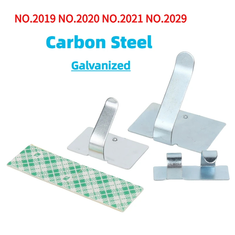 NO.2019-2029 Carbon Steel Self Adhesive Cord Clips Back Glue Wire Holder for Cable Management Organizers in Office Desk TV Setup