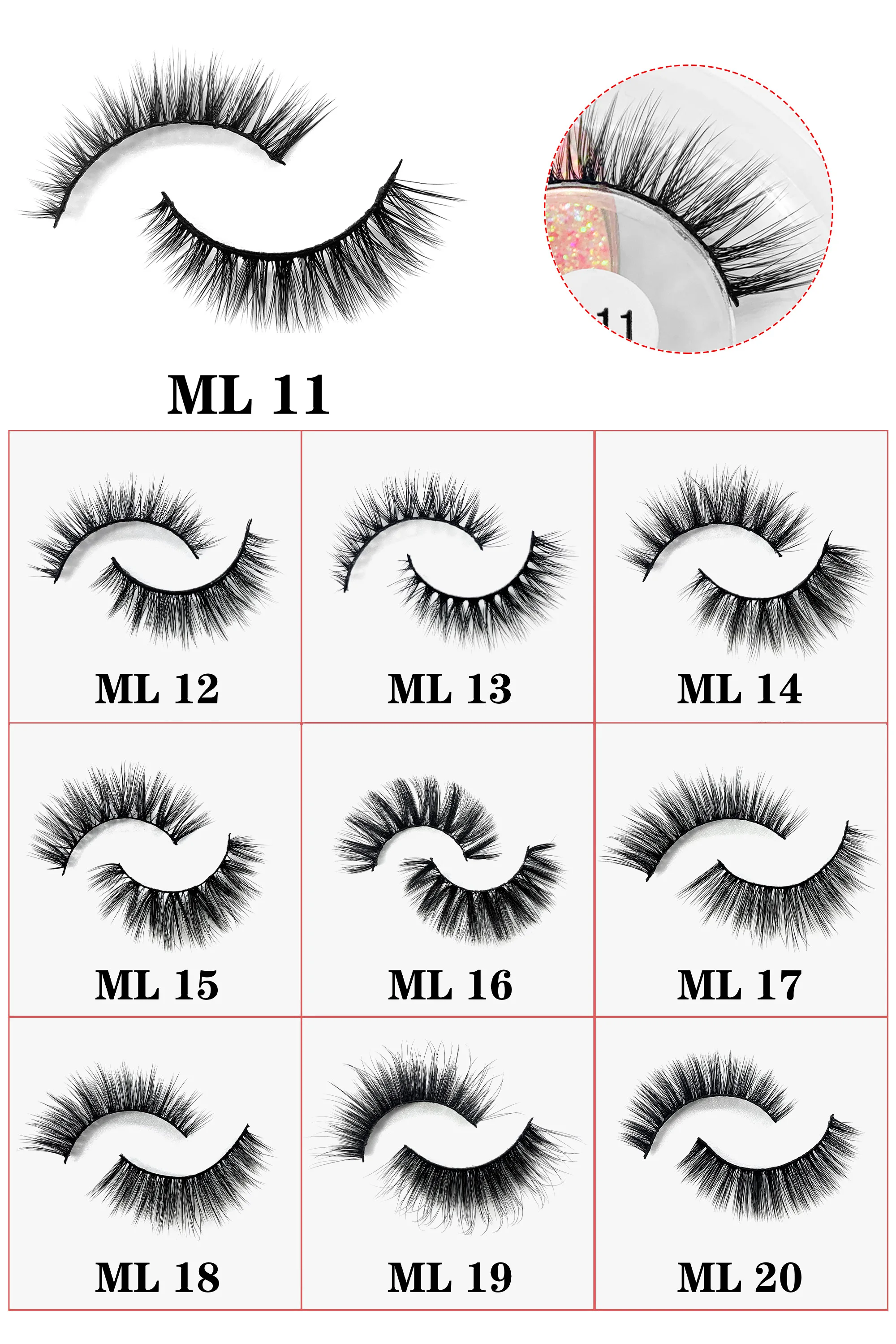 200pcs Fake Eyelashes 6D Fluffy Mink Lashes Bulk Wholesale Make-up for women False Eyelashes Makeup faux cils maquillaje