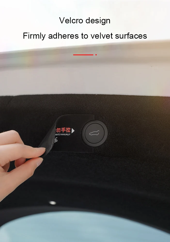 Für Tesla Modus 3/Y 2021-2025 Carbon Fiber Hinten Stamm Schalter Taste Aufforderung Aufkleber Modell Y Juniper trim Tuning Aufkleber Zubehör – Detail 6
