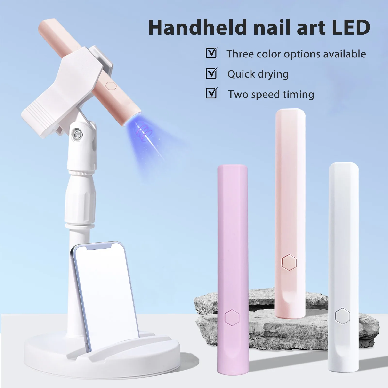 Uv Nail Rotating Lamp Nail Stand Suitable Lightweight Mobile Phone Stand 360° Adjustable Rotating Stand Home Salon Nail Art Lamp