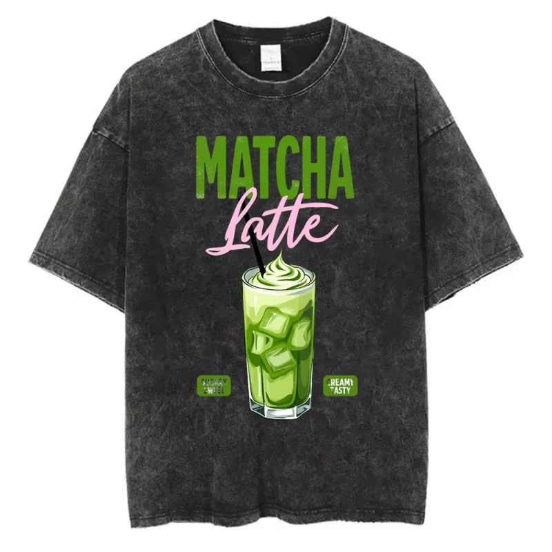 Mocha Latte Iced Coffee Graphic T Shirt Women Pure Cotton Coffee Lover Gift Tee Summer Retro Aesthetic Harajuku Style Top