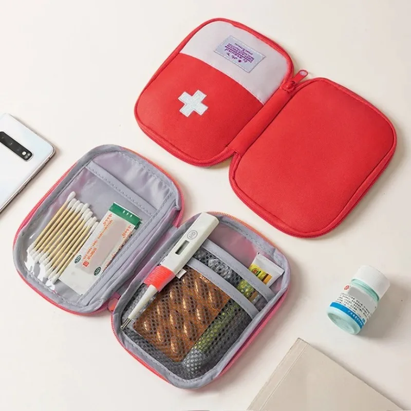 1Pc Empty Mini Travel Medicine Bag - Portable Emergency First Aid Kit for Outdoor Camping Storage Organizer Medicine Organizer