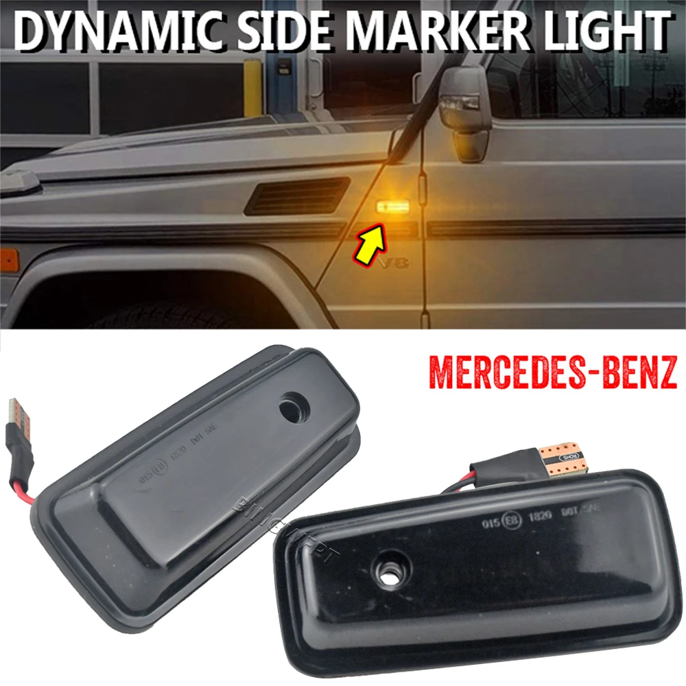 LED Dynamic Sequential Blinker Side Marker Repeater Turn Signal Light For Mercedes Benz G-Class W463 W461 G500 G550 G55 G63 G65
