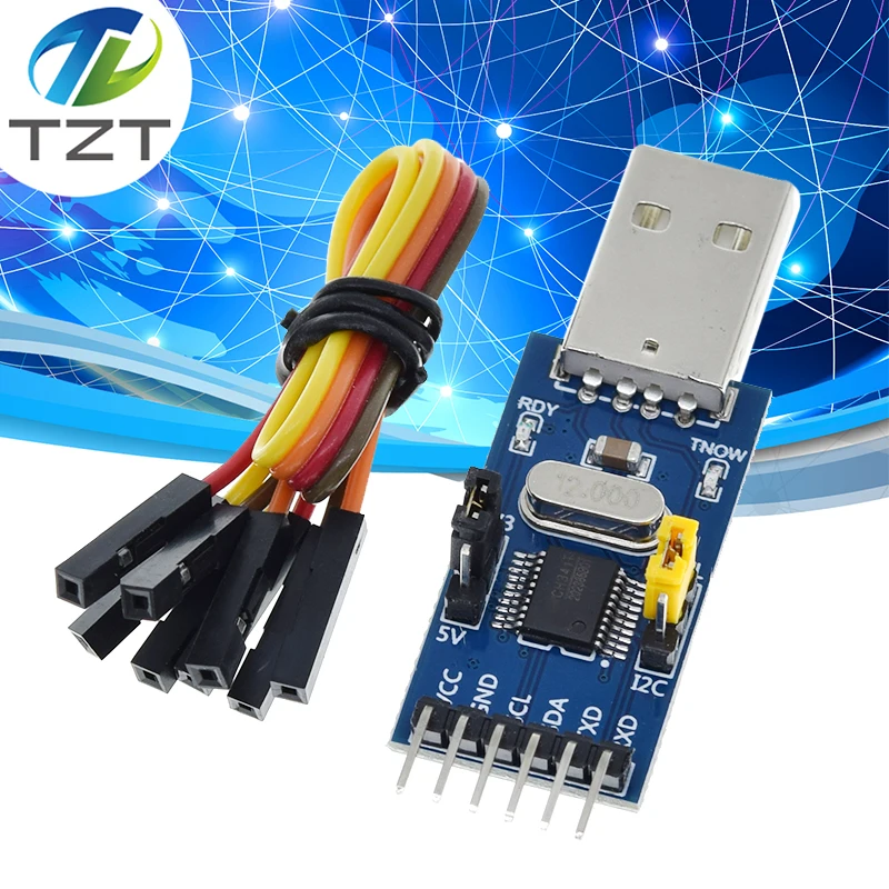 CH341T 2 in 1 module 3.3V 5V USB to I2C IIC UART USB to TTL single-chip serial port downloader