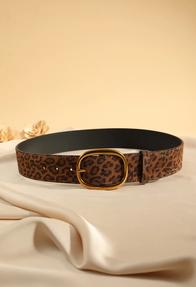 New 4.5cm Wide Women Belts Vintage Suede Cowhide Belt Gold Oval Buckle  Skinny Waistband Genuine Leather Belt for Dresses - AliExpress 200000297