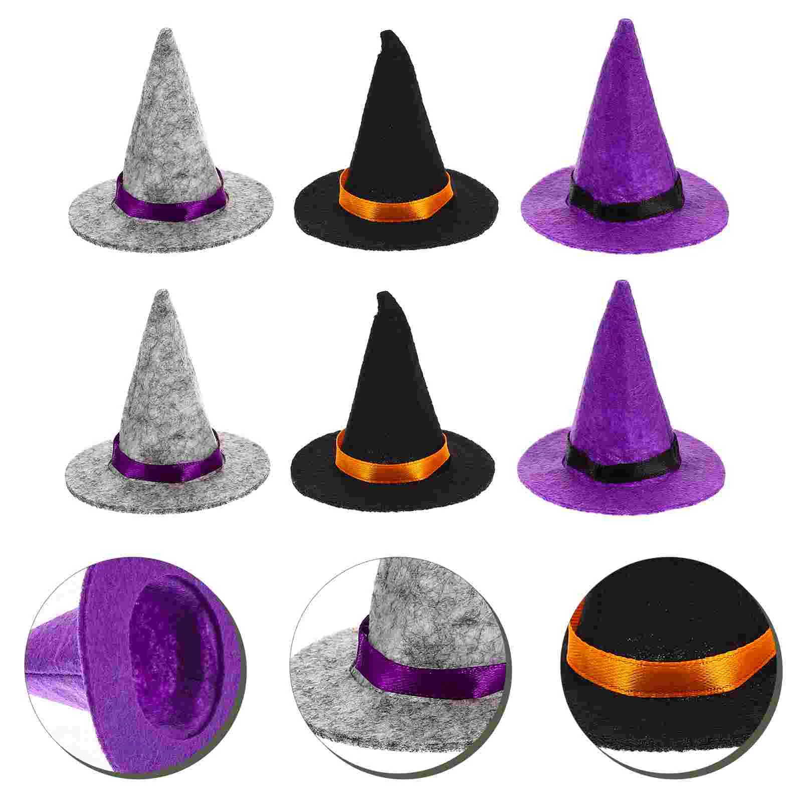 6 Pcs Bottle Cover Bottles Decorative Felt Cloth Witch Hats Halloween Room Adorable Covers Tiny Decorations