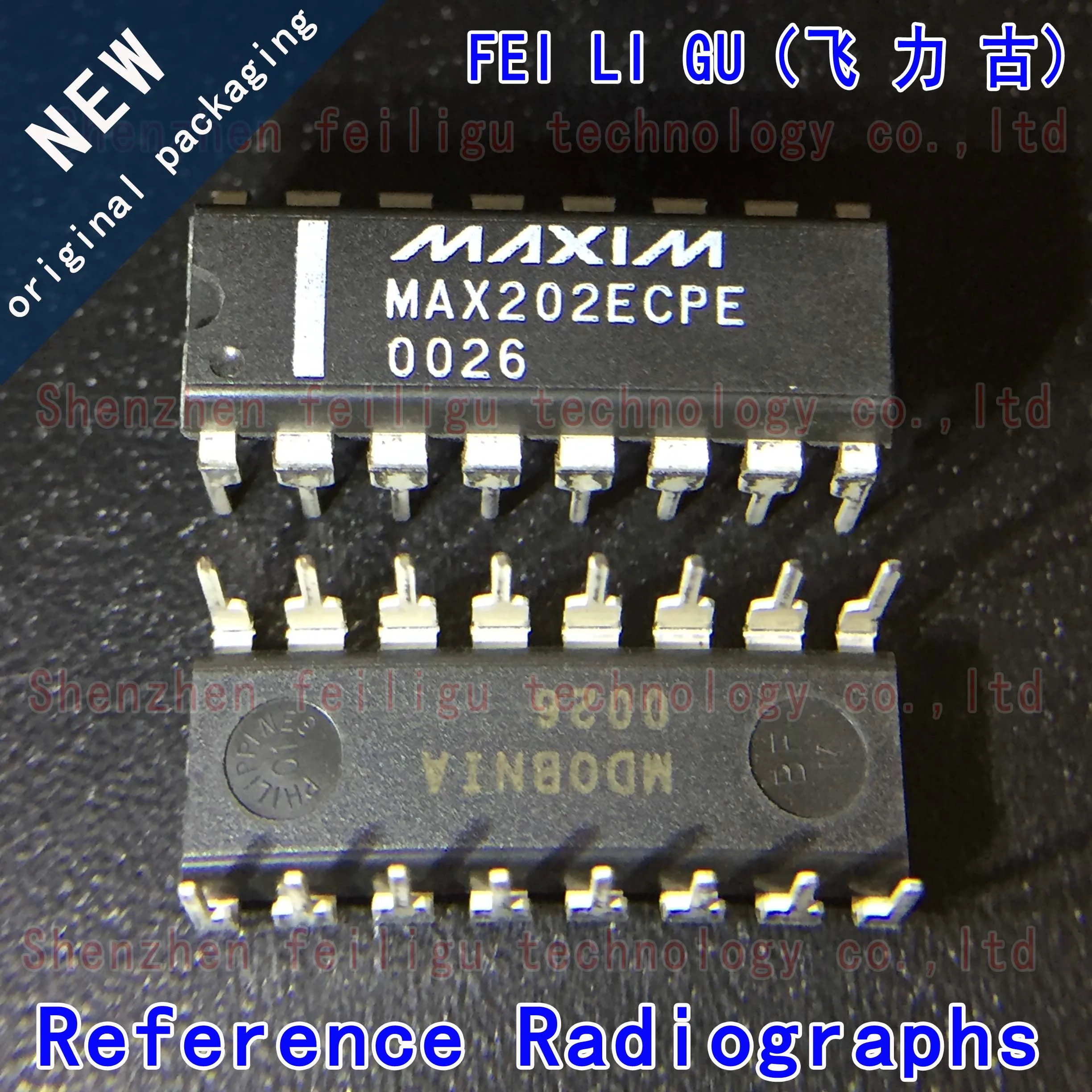 In-Line Driver Transceptor Chip, MAX202ECPE + MAX202ECPE MAX202, 100% pacote original DIP16, 1-30pcs