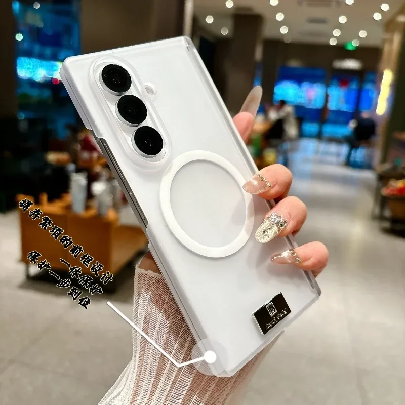 for Samsung Galaxy Z Fold 8 Ultra 7 6 5 4 Matte Clear Magnetic Hinge Protect Case for Magsafe Wireless Charging Shockproof Cover