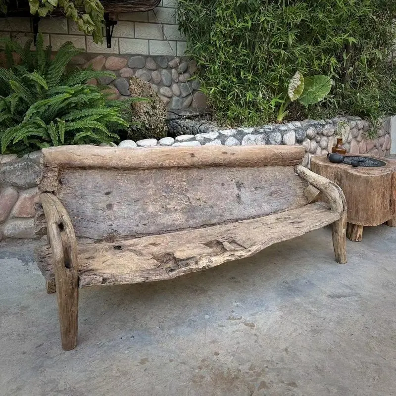 

Weathered wood back chair space decoration ornament dead wood chair