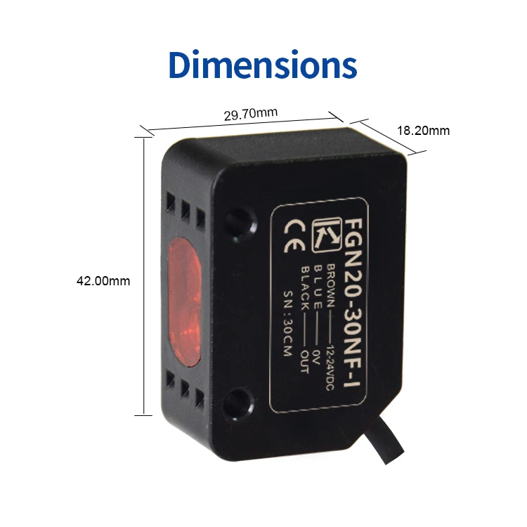 Imagem -03 - Fuwei-display Digital Interruptor Fotoelétrico Fonte de Luz Difusa Reflexão tipo Sensor Fotoelétrico Fgn2030nf-i