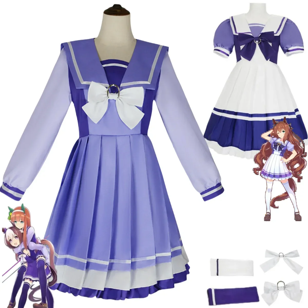 

Anime Game Umamusume: Pretty Derby Special Week Silence Suzuka Tokai Teio Maruzensky Cosplay Costume School Uniform Sailor Suit