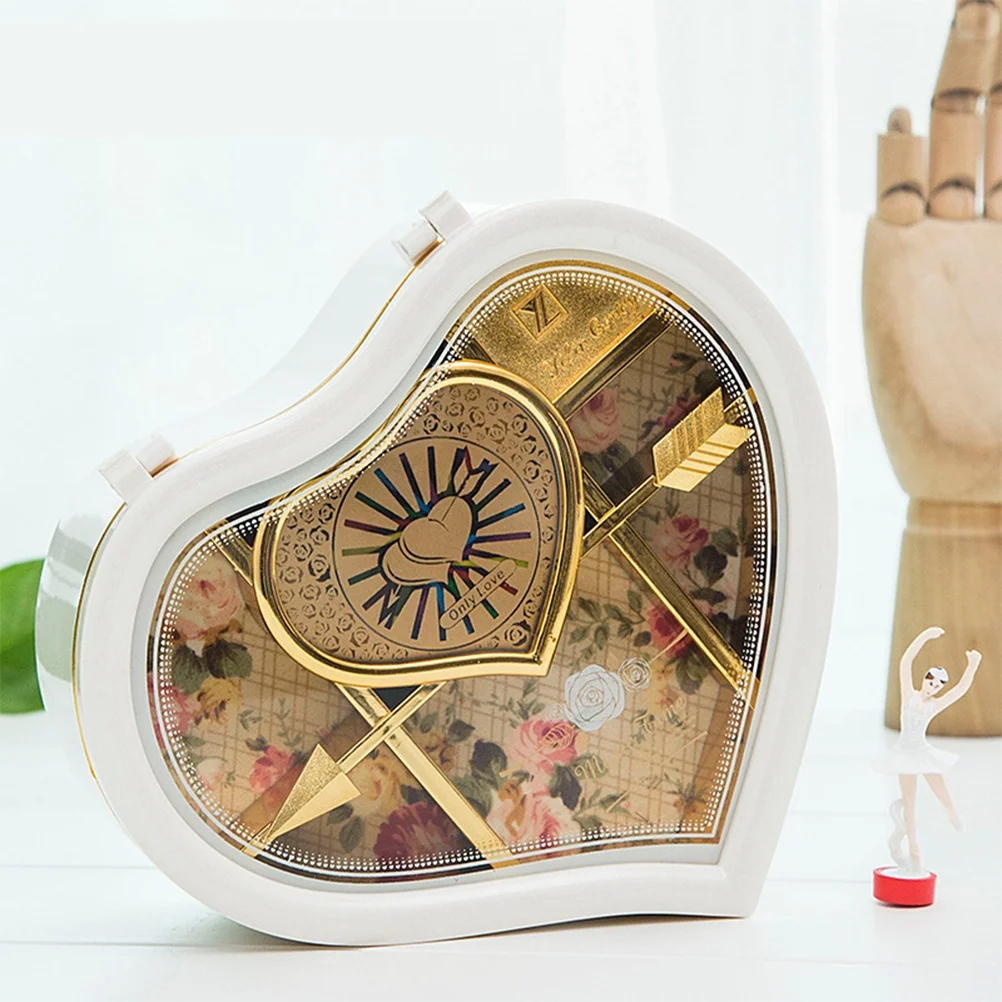 Heart Shape Dancing Ballerina Music Box Jewelry Box Carousel Swivel Clockwork Music Box Nice Gift