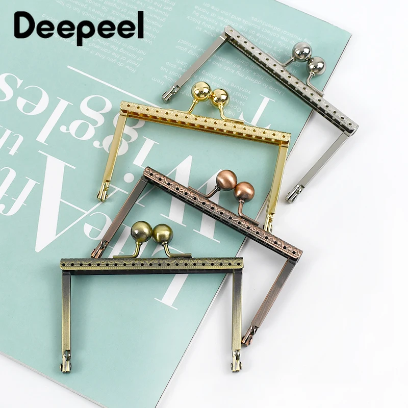 Deepeel 1-5Pcs 10.5cm Metal Embossed Kiss Clasp Purse Frame Handle for Women Handbag Handmade Brackets DIY Bags Accessories