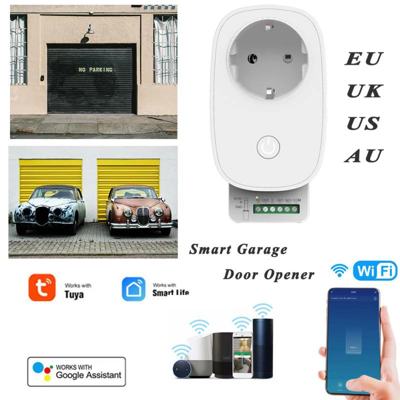 

Wifi Garage Door Control Single Phase Voice Control Timing Remote Control Status Alarm For Alexa Home Ifttt 50/60hz Relay