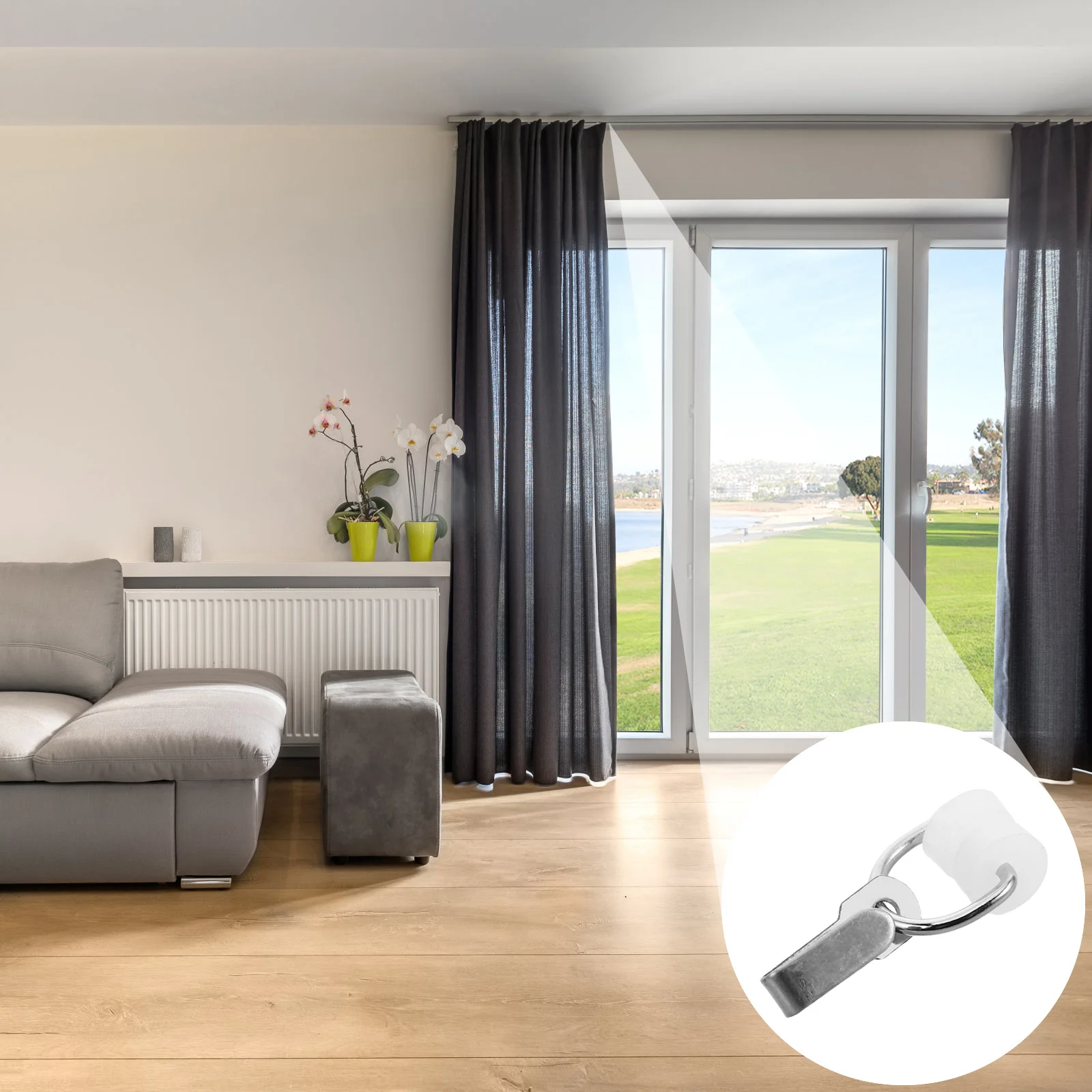 

50Pcs Rv Curtain Track Hooks Gliders Nylon Rollers Metal Carriers Caravan Motorhome Window Track Accessories Silent Sliding