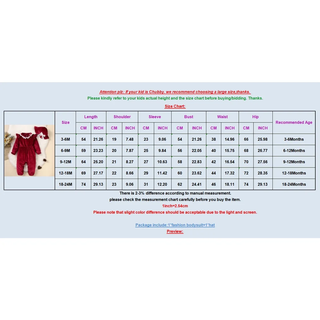 Christmas 2PCS Clothing Outfits Baby Girl Silky Romper with Hat Lace Neck Long Sleeve Jumpsuit Clothes for 0-2Years Toddler Girl