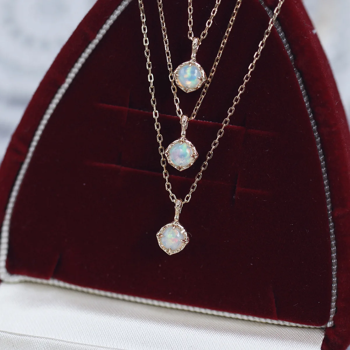 Double Sided Natural Opal Necklace For Women 925 Sterling Silver Gold Plated Zircon Pendant Fine Clavicle Chain Daily Wear Gift