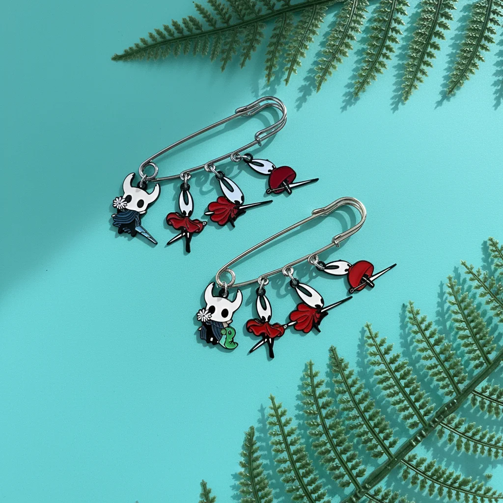 بروش هولو نايت سيلكسونج، دبوس أمان 6.5 سم، دبوس مينا لألعاب الفيديو، شارة شخصية كرتونية للمعطف، هدية تنكرية للاعبين #4