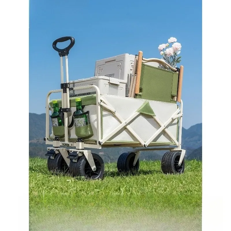 Outdoor camper cart, large foldable picnic cart, giant children's reclining small trailer, courier van