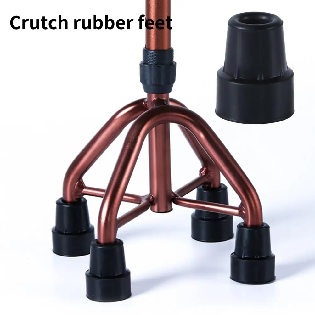 Crutch Pad Four Base Support Trekking Pole Pad Durable Rubber Pad  Good Great Traction Walking Stick Mat