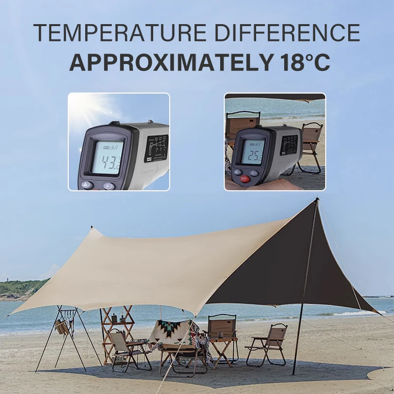 Camping awning waterproof picnic sunshade outdoor canopy awning portable waterproof anti-UV outdoor awning set outdoor supplies