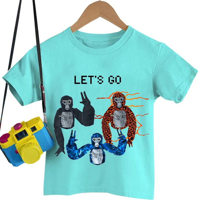 

Новая детская футболка с рисунком игры «Горилла», топы с принтом, футболки для мальчиков и девочек, повседневная футболка с короткими рукавами, летняя детская одежда